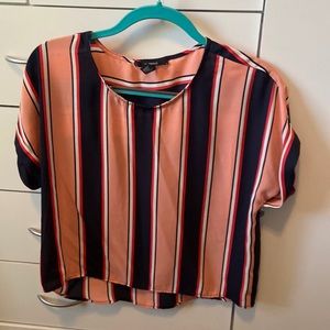 Pink and navy blue striped shirt